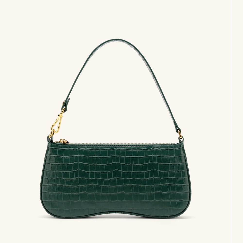 JW PEI Eva Shoulder Handbag, Dark Green Croc